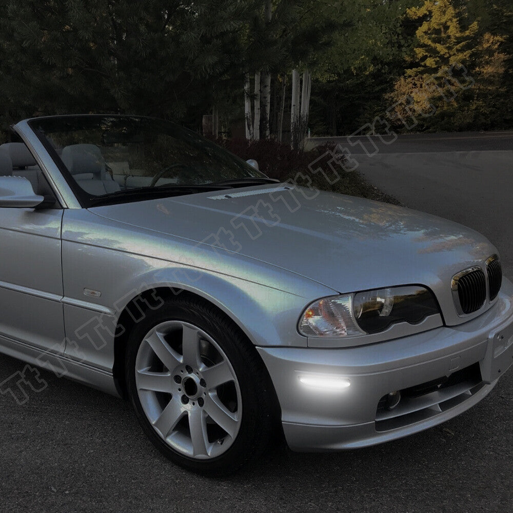 For 99-03 for E46 Coupe 01-06 E46 White LED Fender Side Marker Reflector Light - v
