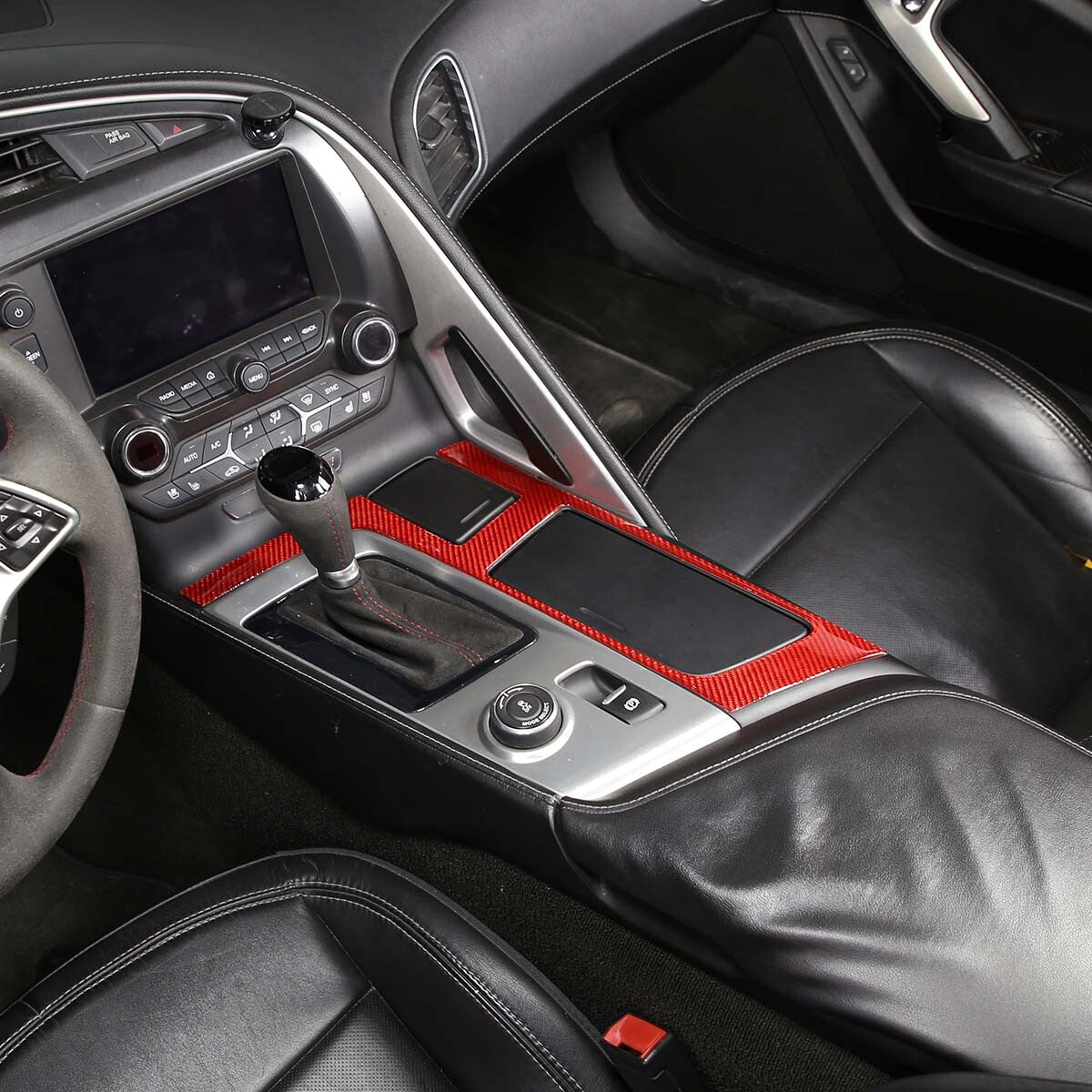 ABS Matte Black Steering Wheel Bottom Trim Cover for Corvette C7 2014-2019- v
