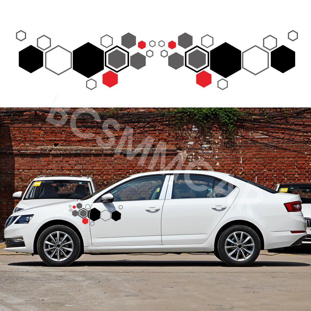 Honeycomb Sticker Waterproof Decal Body Side Protection Trim Car Acessories