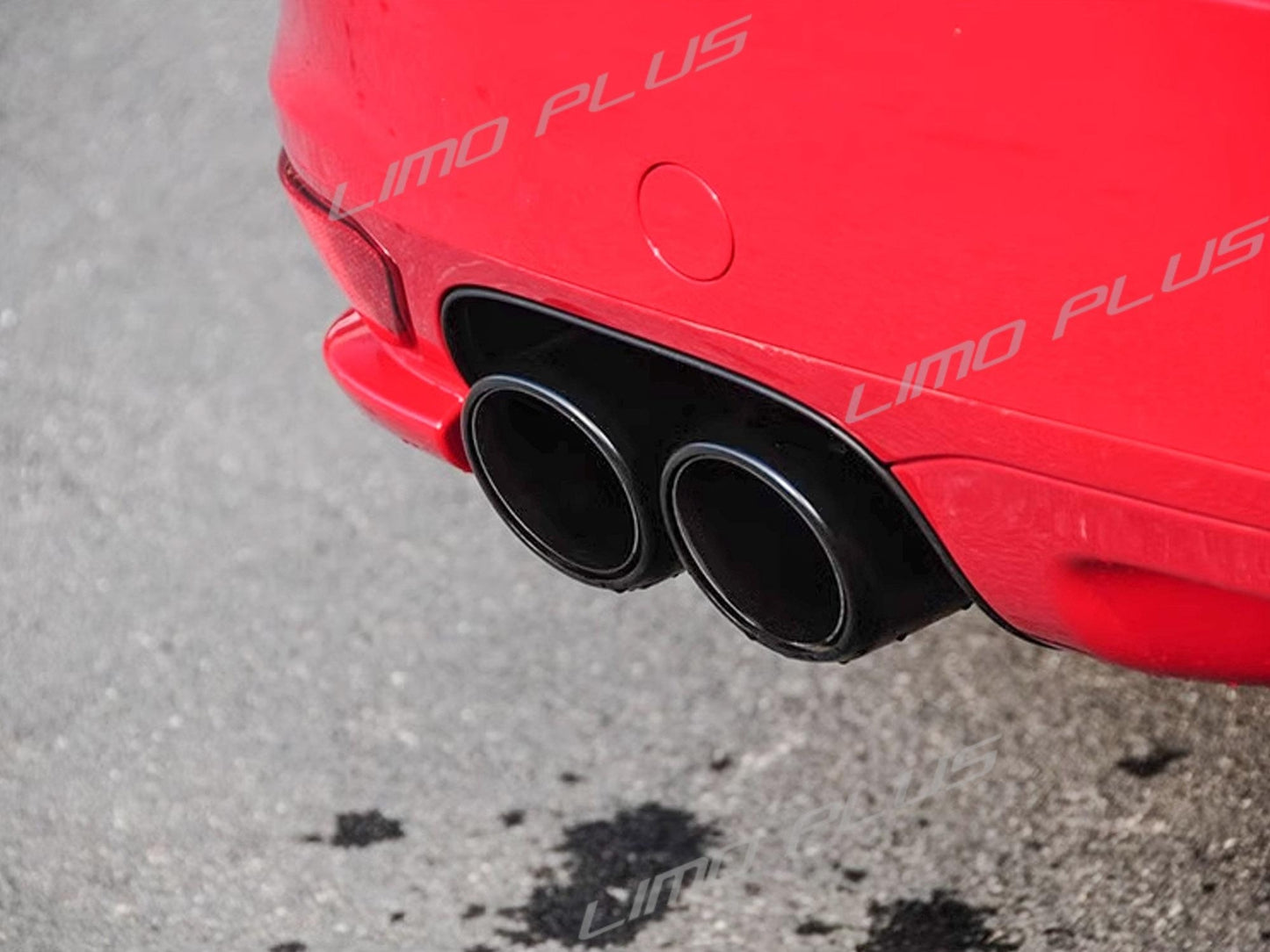 Glossy Black Round Tailpipe Exhaust Tips for Porsche for Cayenne S GTS 2010-2014 Q