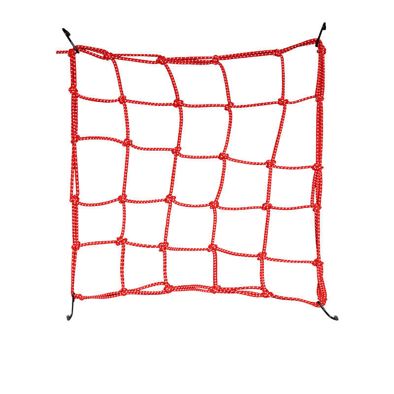 40*40CM Upgraded Reflective Motorcycle Elasticated Luggage Cargo Net Strong Red Q