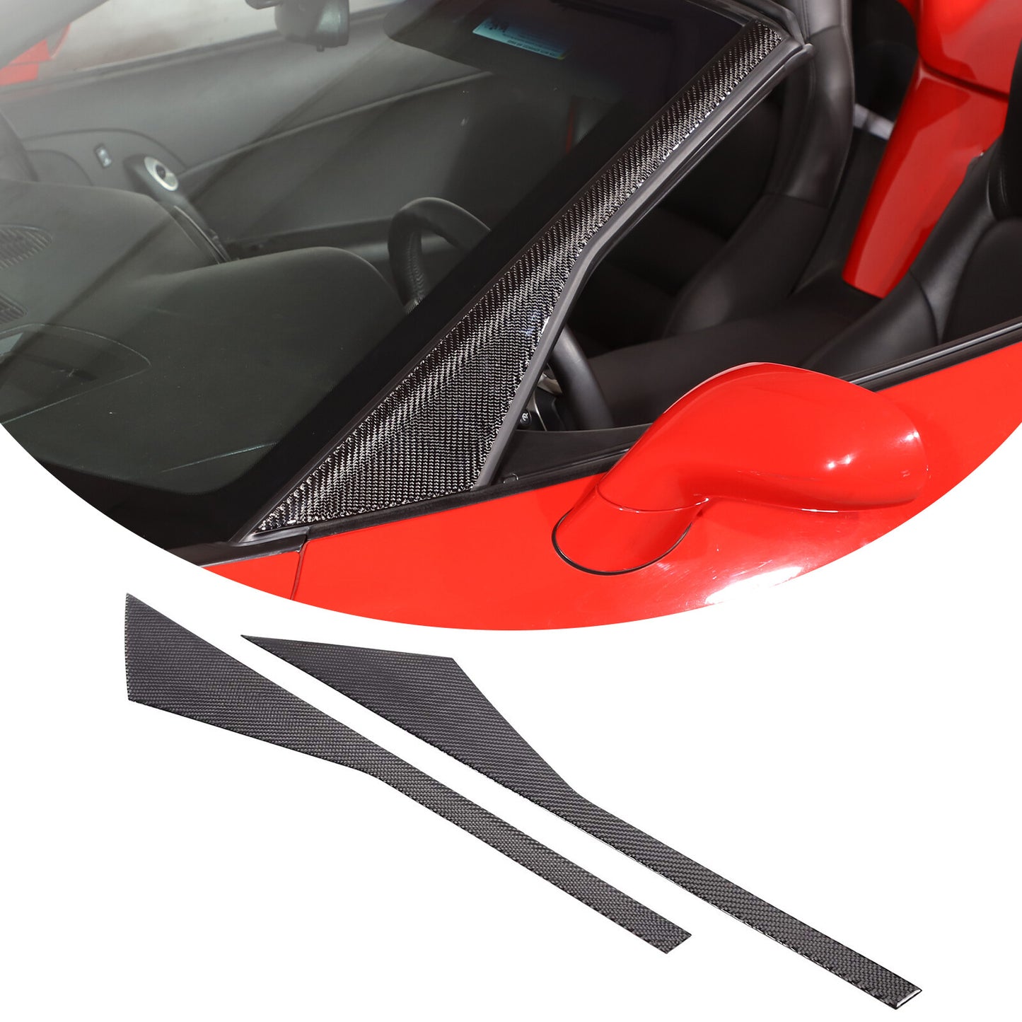 ABS Bright Red Steering Wheel Decor Frame Trim for Camry 2018-2023- v