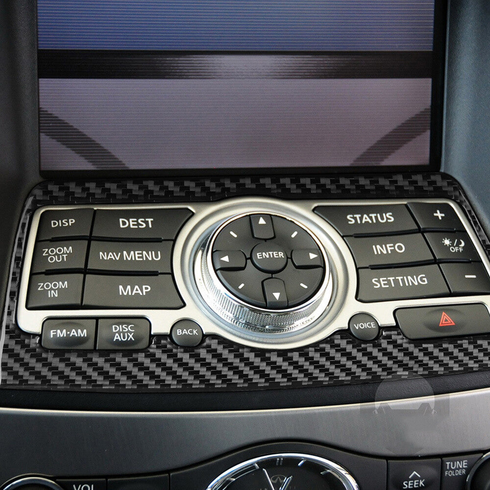 Central Control Multimedia Panel Trim for Infiniti G37 Sedan 2007-13Carbon Fiber