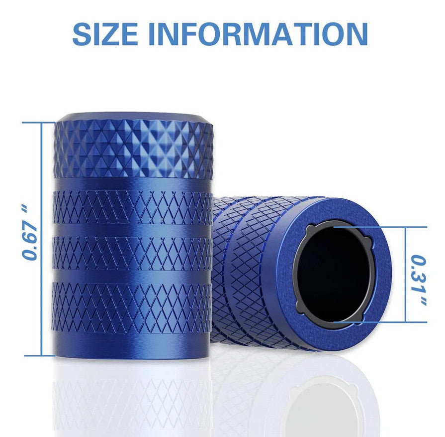 4-piece car tire valve cover rod air dust cover blue universal for Alfa Romeo