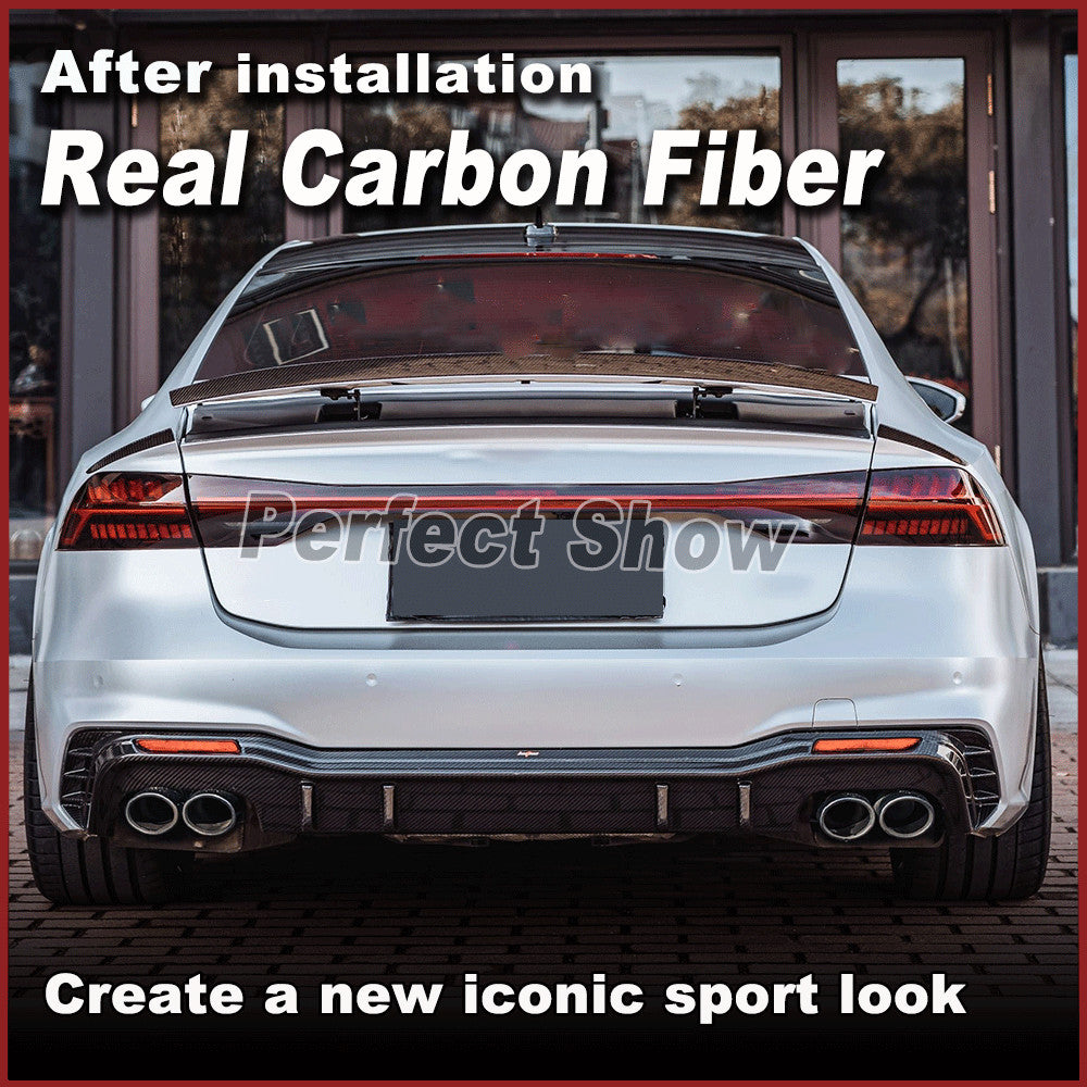Fit for Audi A7 S-line S7 C8 Sportback 2019-21 REAL Carbon Rear Diffuser Exhaust