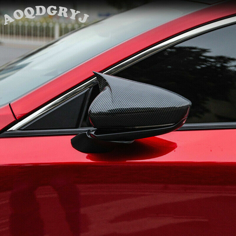 Carbon Look Ox Horn Rearview Side Mirror Trim Cover for Mazda 3 Axela 2019-2022