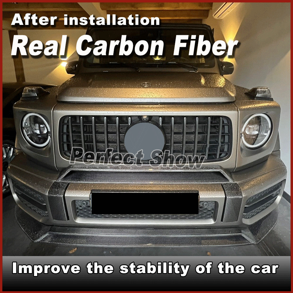 for Mercedes G-Class W463 W464 G63 19+ Real Carbon Front Bumper Lip Spoiler