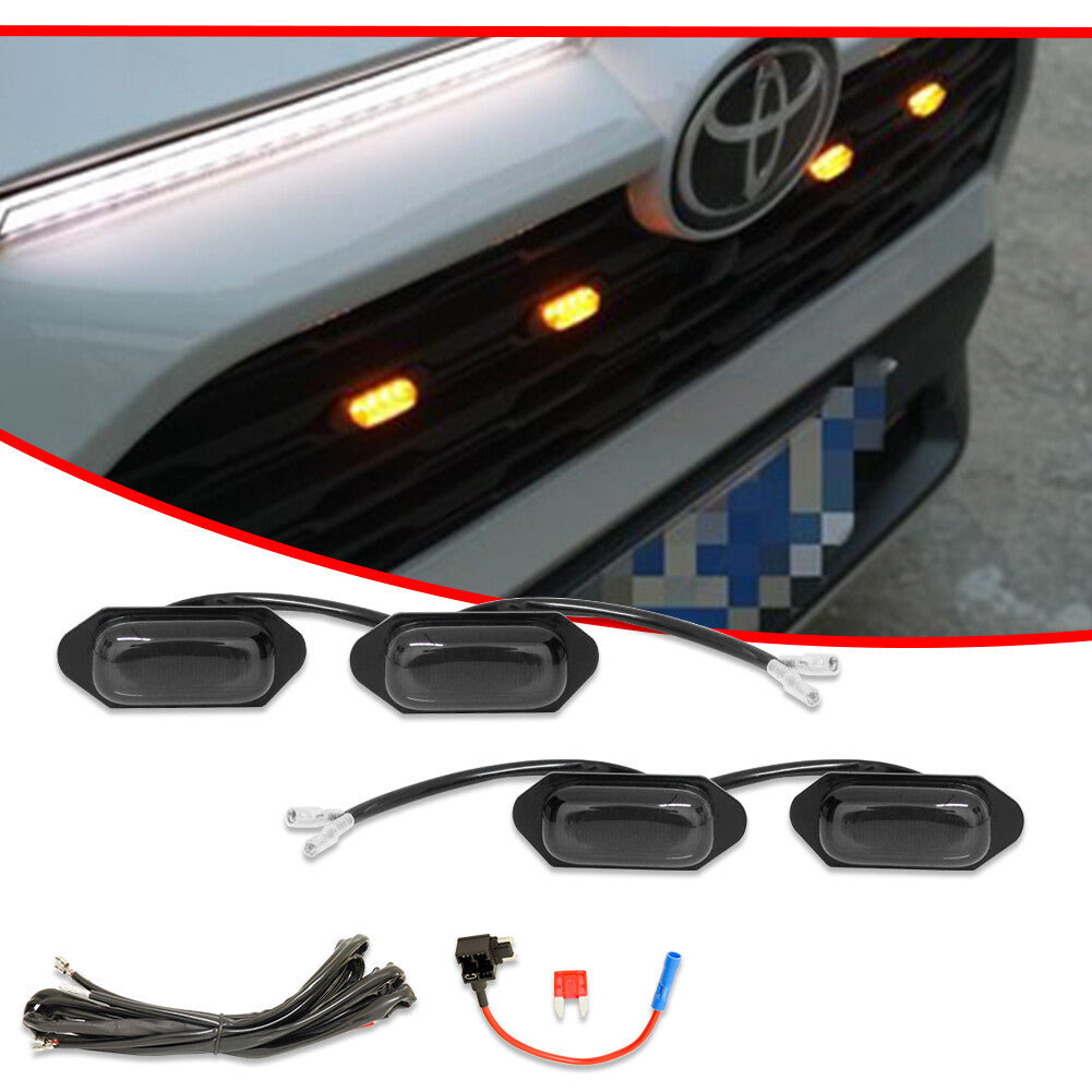 Smoked lens style LED light suitable for RAV4 2019+front grill/grille mesh- v