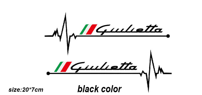 2-pack of Gulietta black car window sticker badges for Alfa Romeo Giulietta