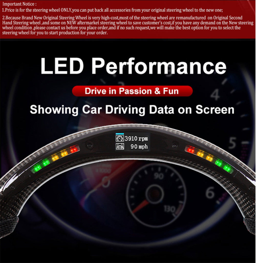 Led Carbon Fiber Custom Steering Wheel for Audi S3 S4 S5 S6 S7 B9 RS4 RS5 RS718+