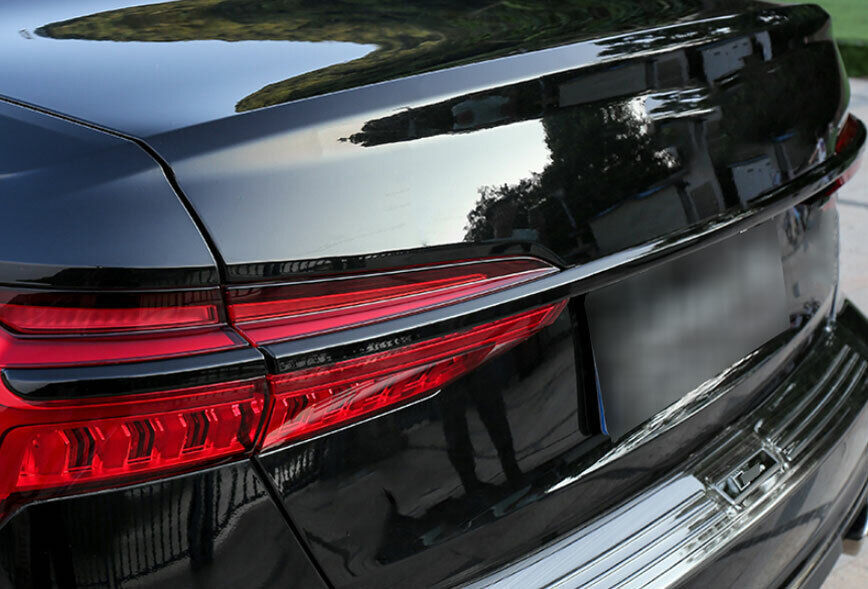 for Audi A6 S6 2019-2024 Black ABS Rear Trunk Lamp Taillight Strip Cover Trim 3x