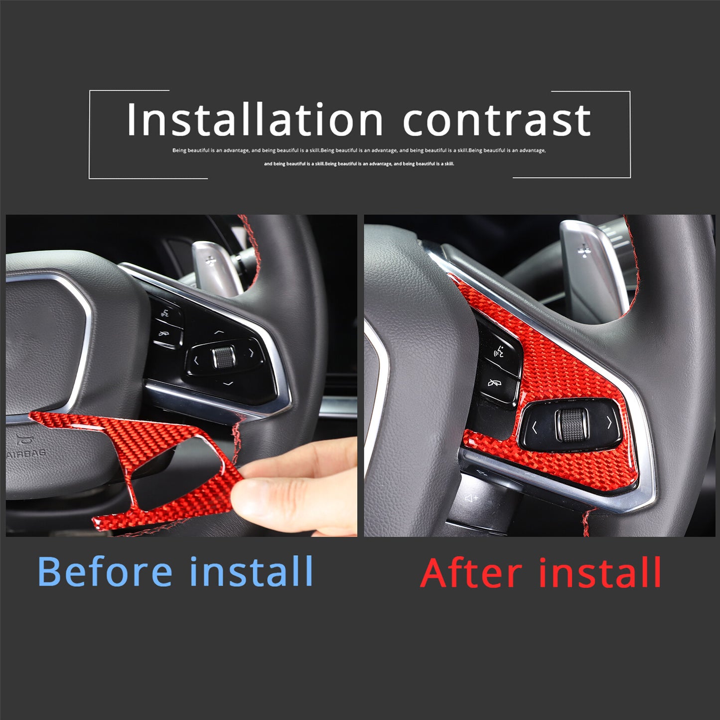 Red Upper and Lower Steering Column Cover Kit for Corvette C8 Z51 Z06 2020-2024 US- v