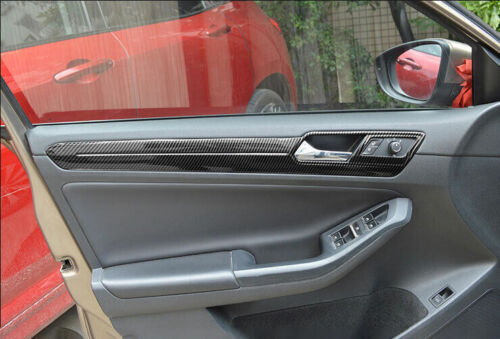 Interior Door Armrest Strip Trim for Volkswagen for Jetta MK6 Carbon Fiber 2015-2018