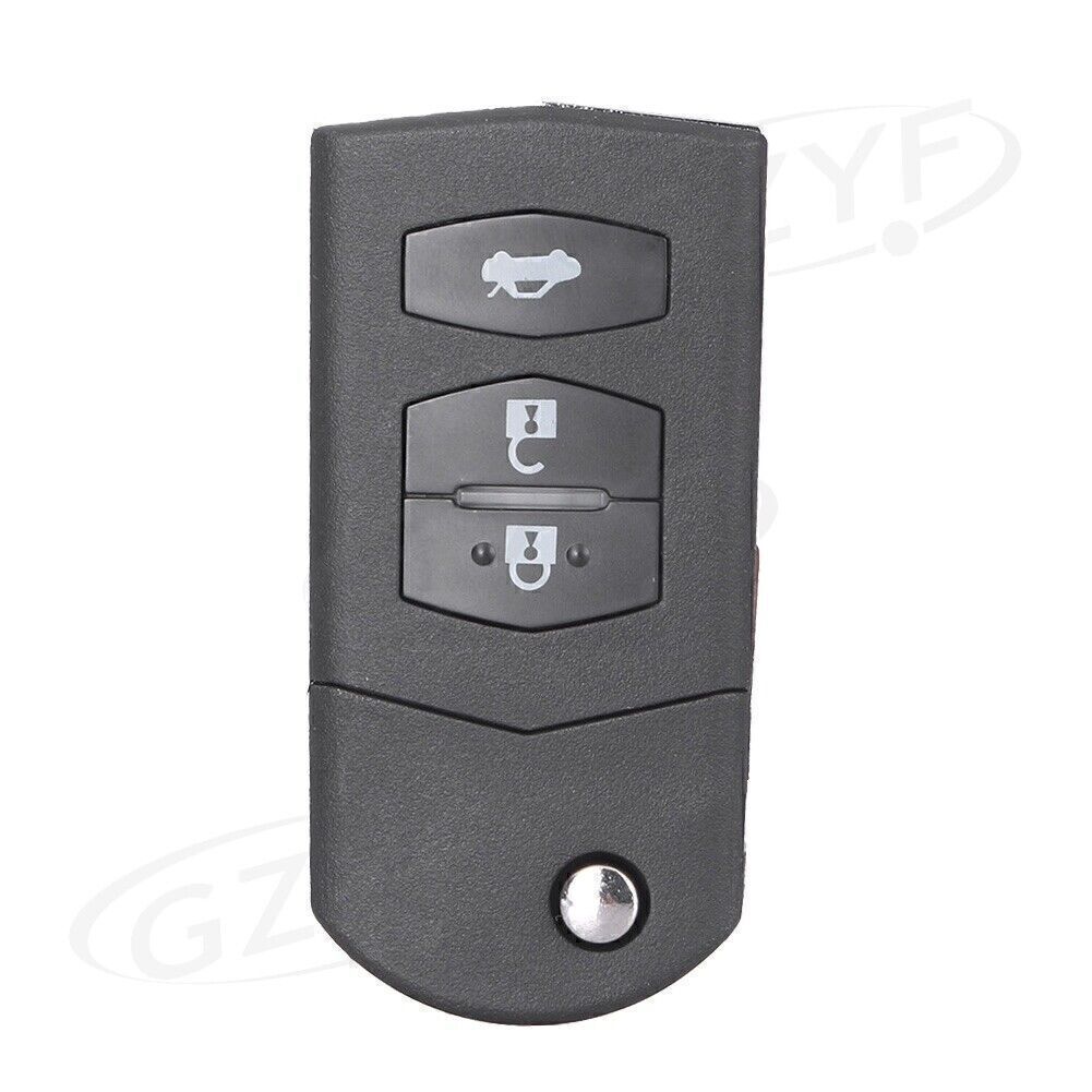 Remote Flip 3 Buttons Key Shell Key Case Black Fit for MAZDA 3 5 6 2004-2013 Car