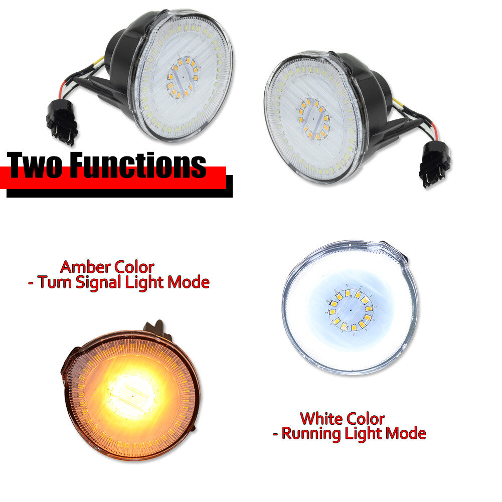 2 Pack DRL Turn Signal LED Light Replacement for Pontiac Firebird 1998-2002 Clear - v