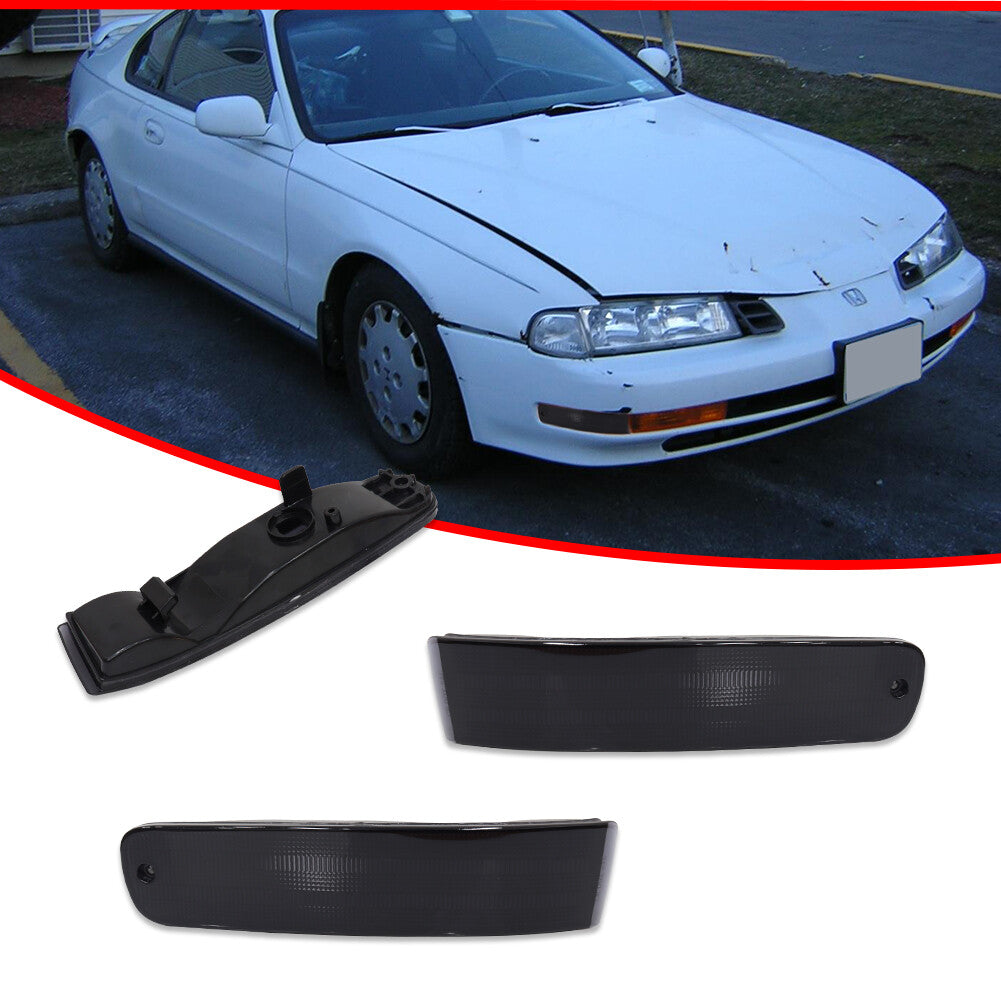 Suitable for 92 - 96 for Honda Prelude smoked front bumper outer turn signal / corner light lens - v