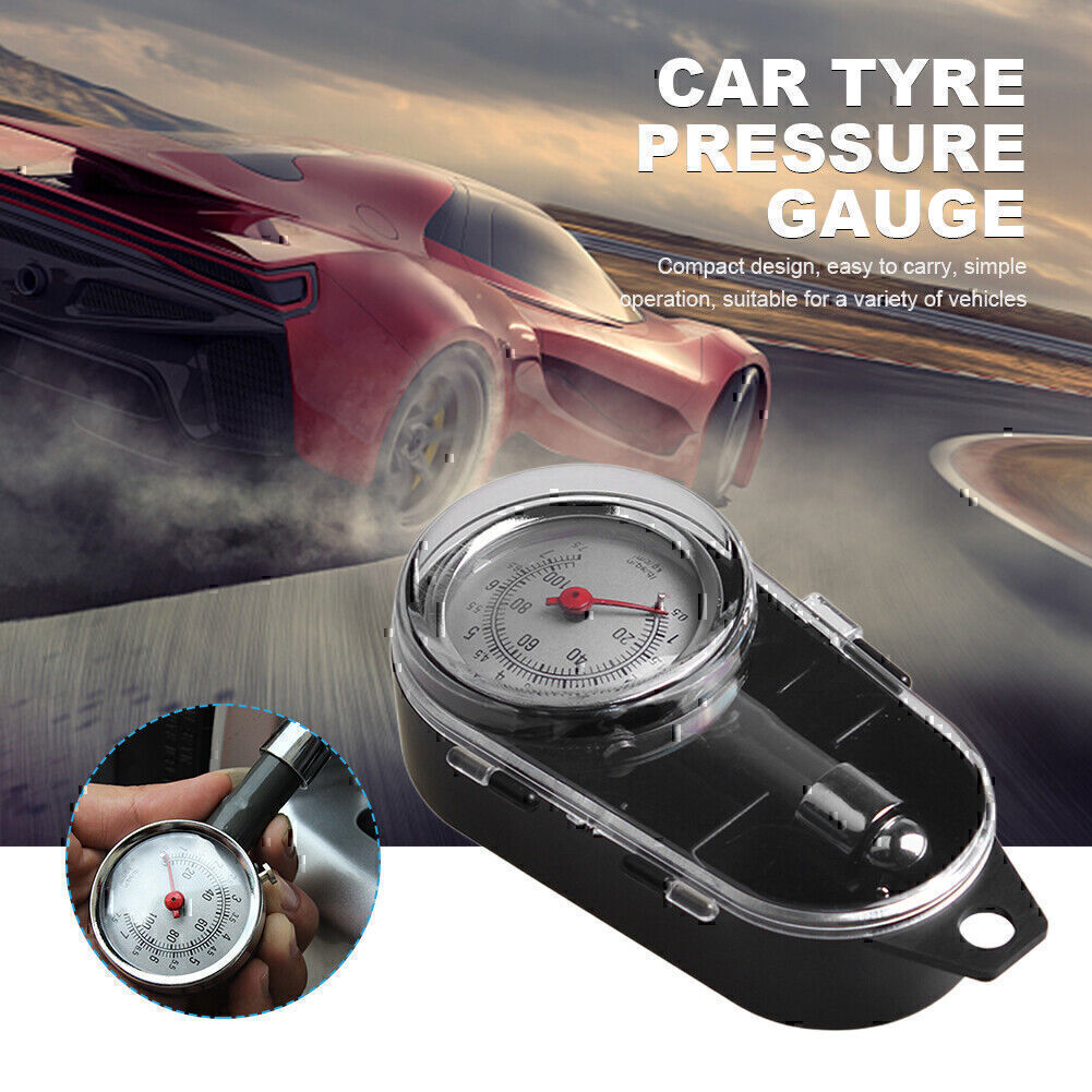 NEW CAR TYRE PRESSURE GAUGE AIR MEASUREMENT PSI/BAR RELEASE BUTTON KIT