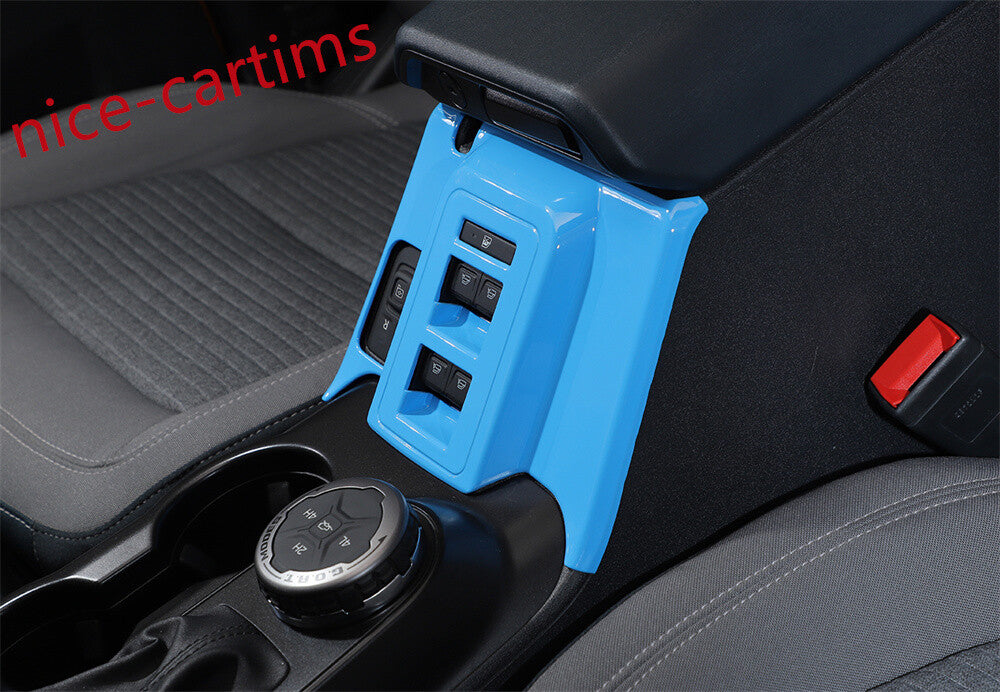 for Ford Bronco 4-Door 2021+ Window Lift Switch Button Panel Trim ABS Light Blue