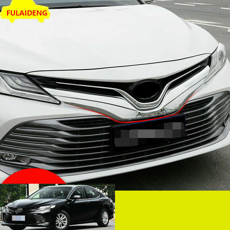 for Toyota for Camry 2018-2020 L LE XLE Car ABS Chrome Front Grill Bumper Trim Cover