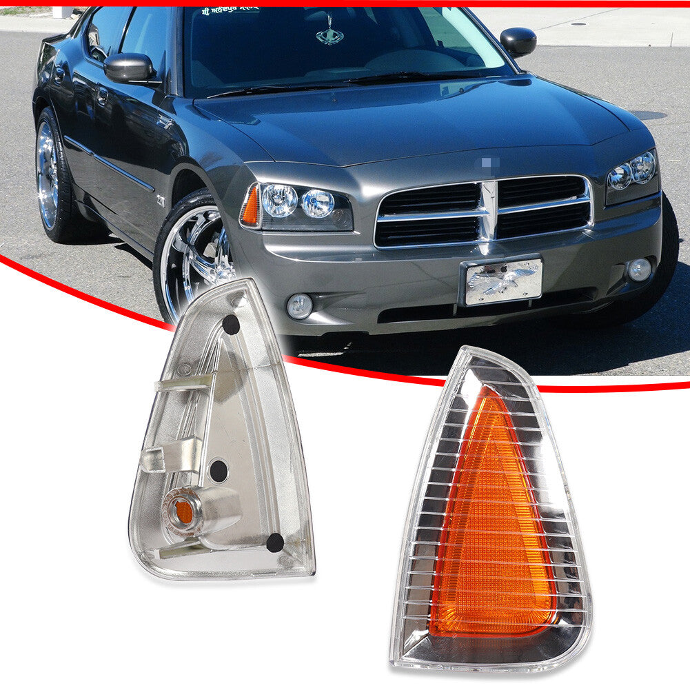 Amber Fit 2006 - 2010 for Dodge Charger Bumper Corner Signal Lights Side Marker Lights - v