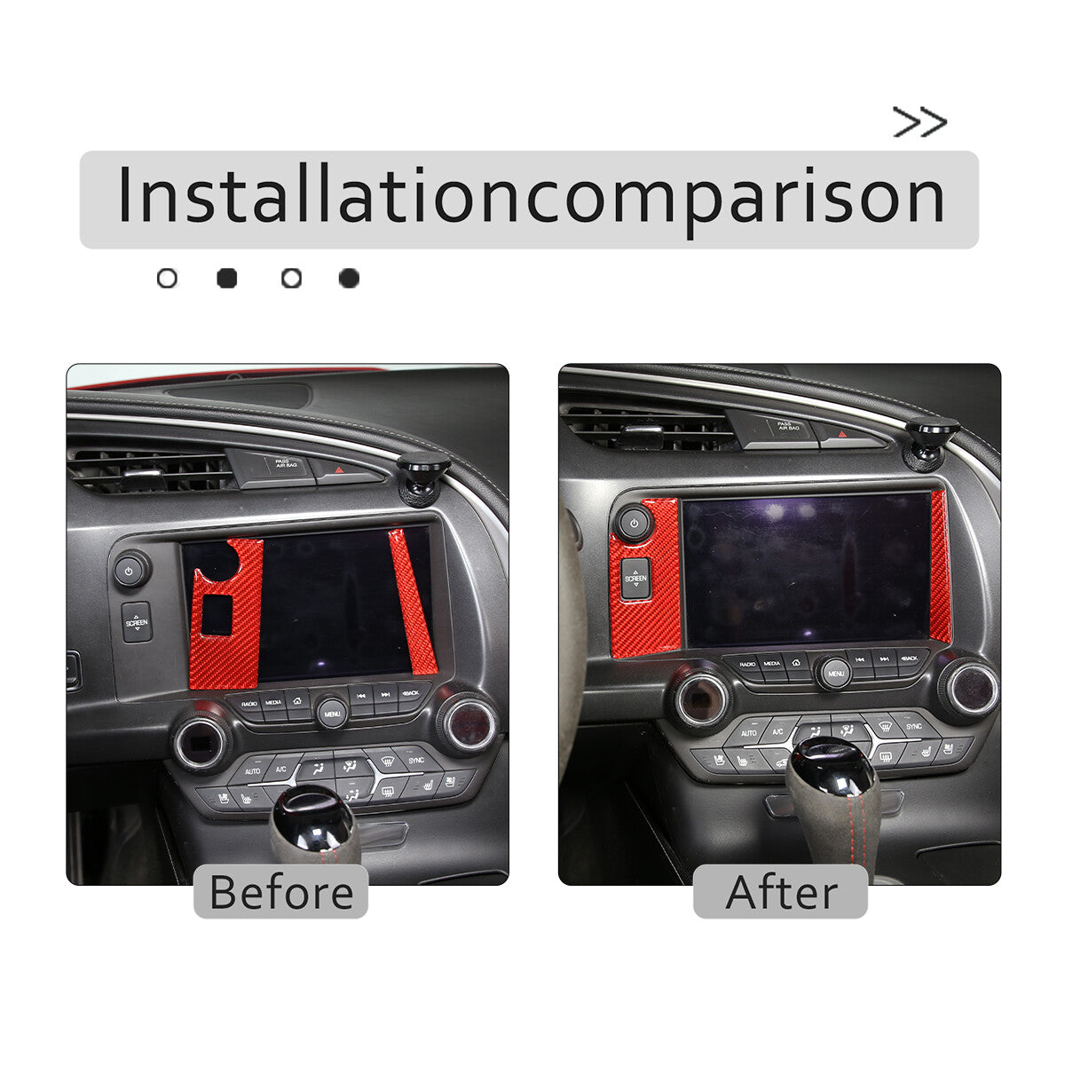 Red center control dual blinker switch lower trim strip for Tacoma 16+- v