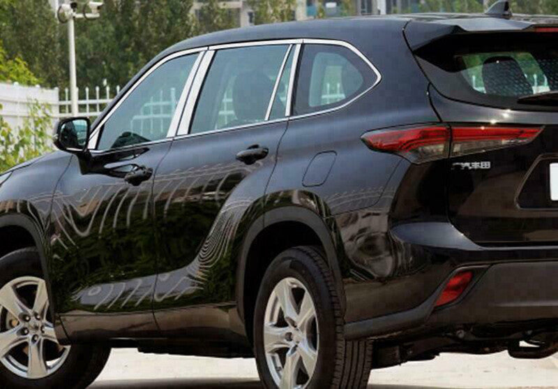 16P Chrome Window Sill Molding Strips Trim Kit for Toyota Highlander 2020-2023