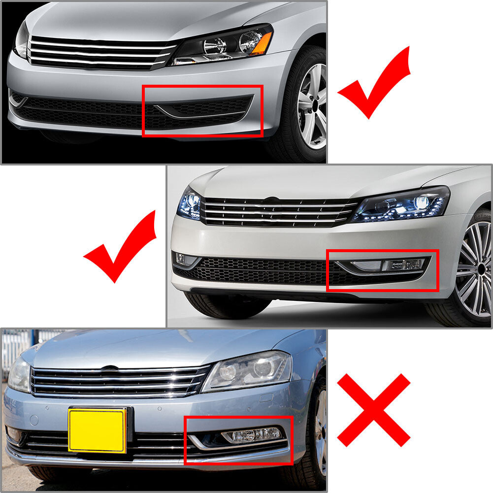 Front Bumper Fog Light Cover With Fog Light Hole for VW for Passat 2012-2015
