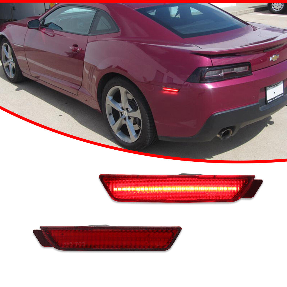Bright Red Rear Fender Marker LED Light for Camaro 2010-15, Red Lens - v