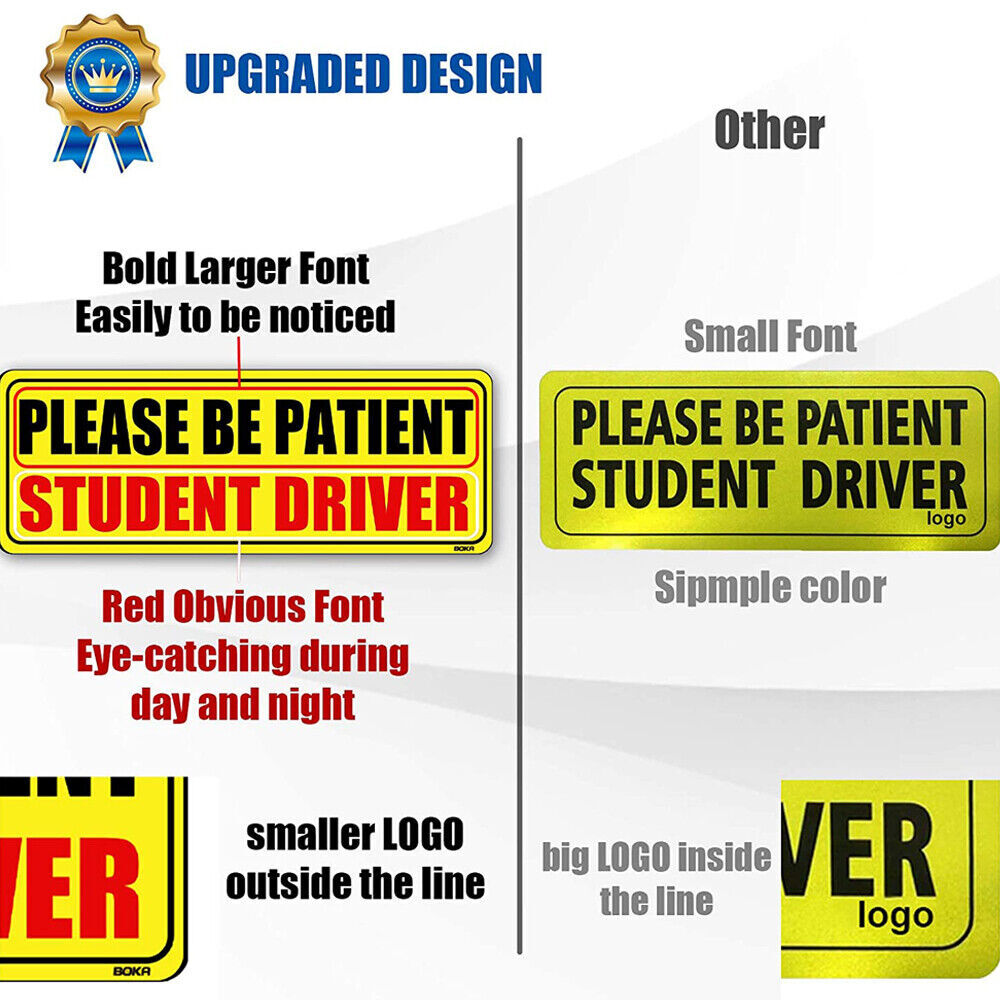 3 Pcs Student Driver Magnet Car Signs Please Be Patient Car Bumper Sticker Decal