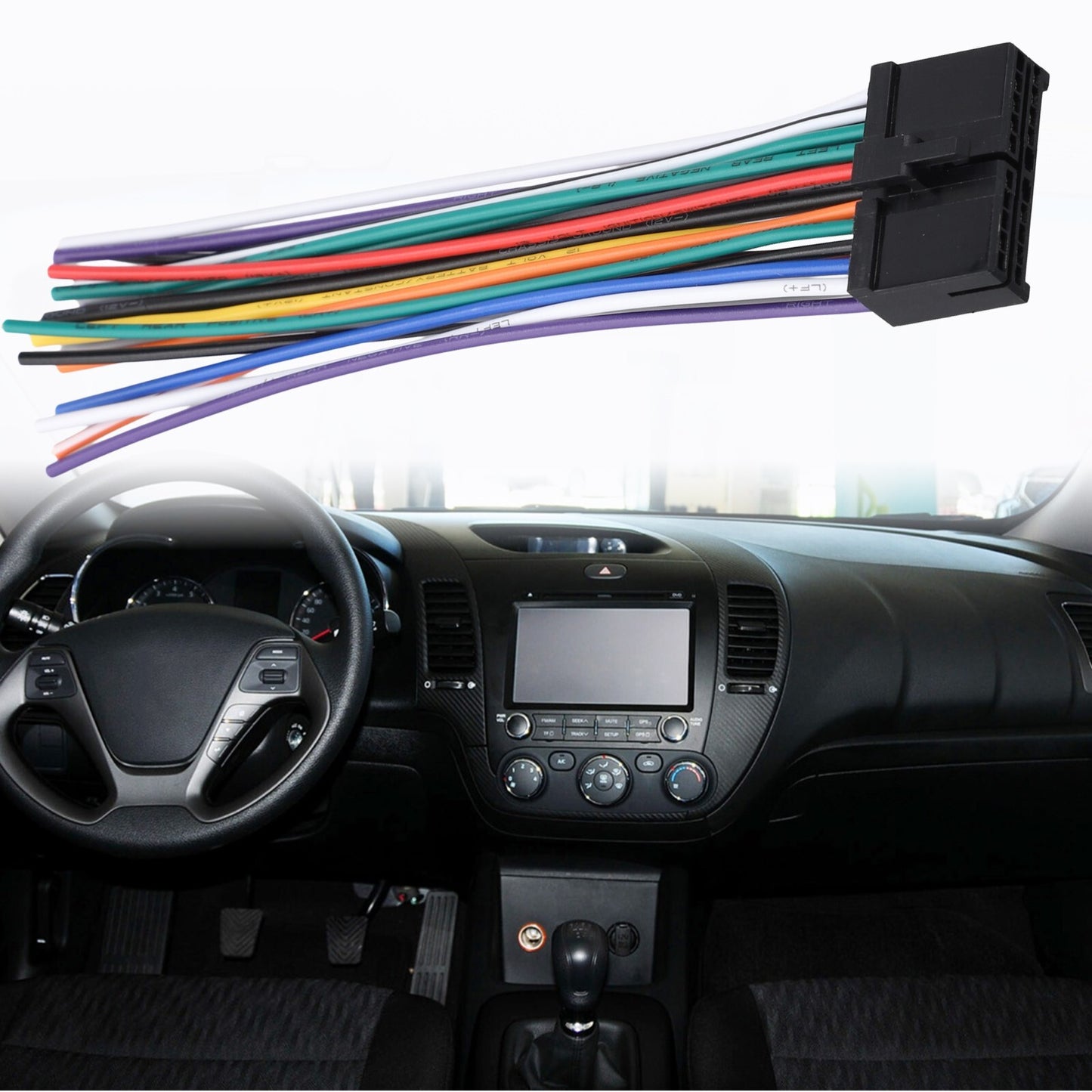 ABS material 20-pin car radio audio adapter cable suitable for most car radios.