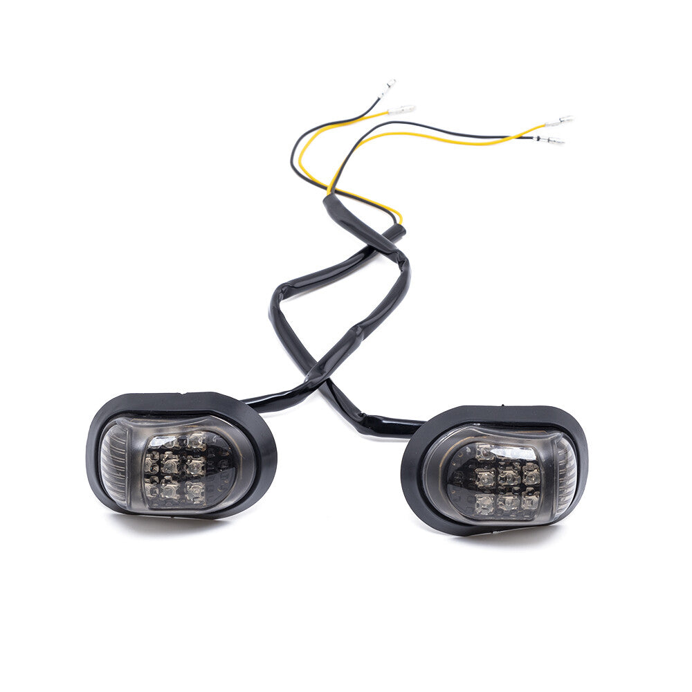 2x 12V Amber Motorcycle 9 LED Flush Mount Turn Signals Indicators Blinker Light Q