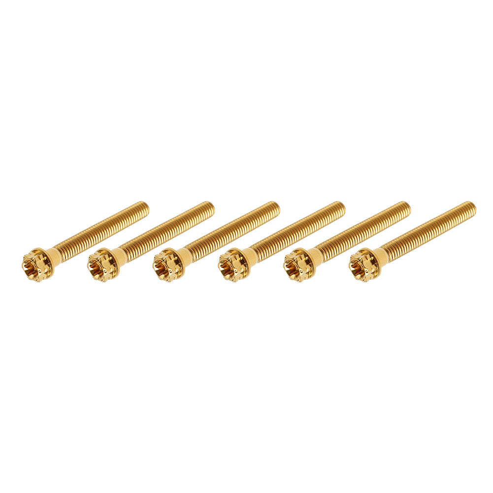 6pcs Bolts Torx Head Flange Screws M8x45mm Gold For Motorcycle Bike