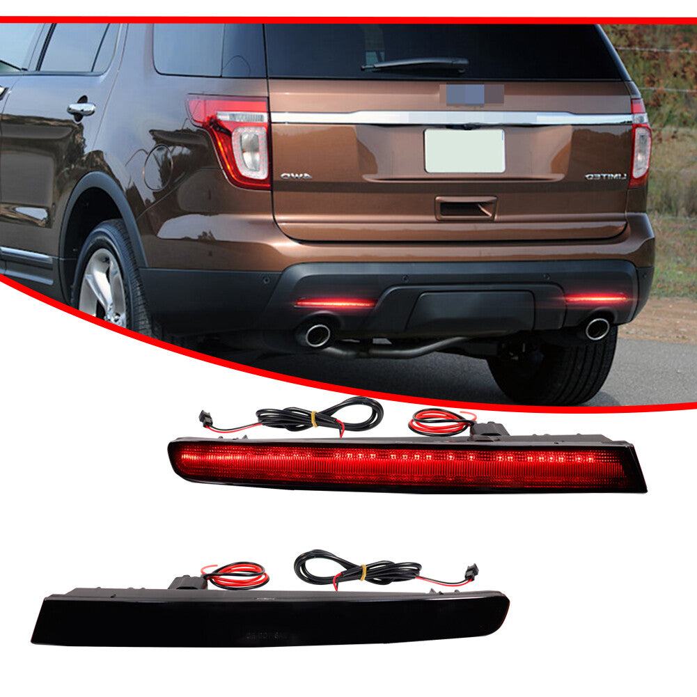 European style red LED bumper reflector rear fog light 2011-2015 for Explorer - v