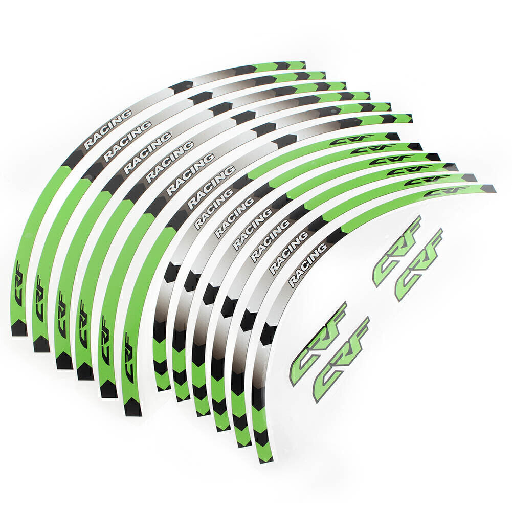 for Honda CRF 450R 2002-2021 CRF 250R 2003-21 20 21 19 Rim Wheel Decals Green