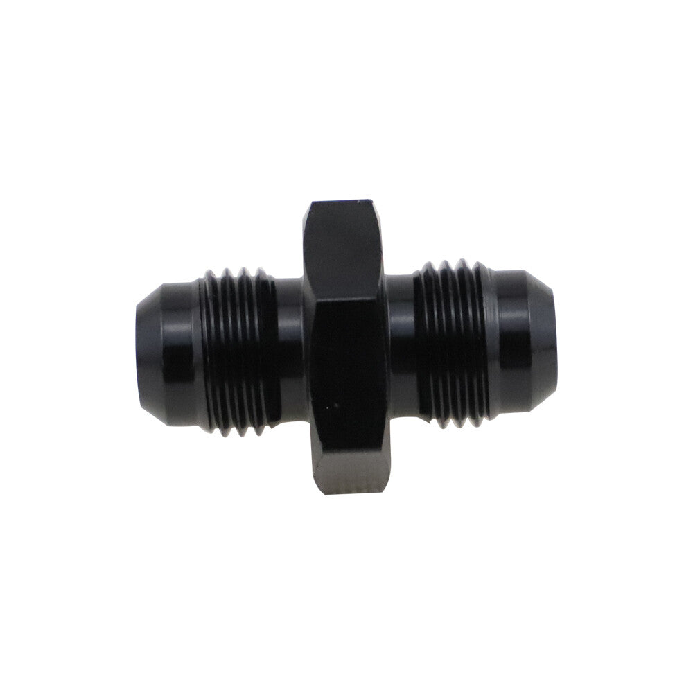 1-Pack - 6 AN Male Flash Connector to - 6 AN Male Flash Connector Coupler Accessories Black Aluminum