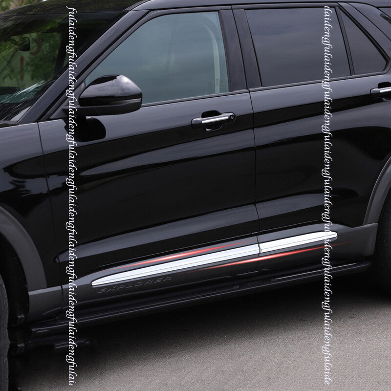 for Ford Explorer 20-2022 Chrome Side Door Body Molding Cover Anticollision Trim