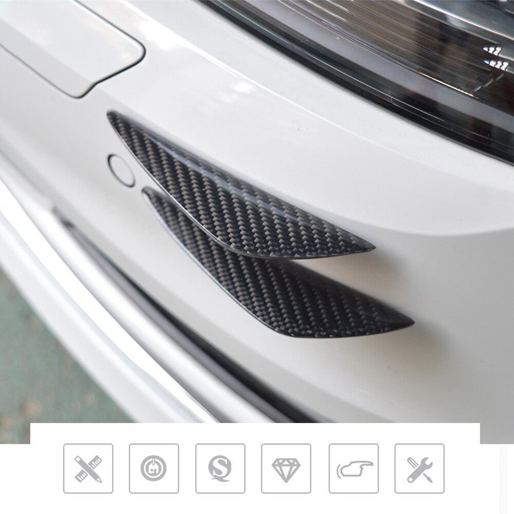 6-piece carbon fiber car front bumper canard diffuser lip splitter accessory. Q
