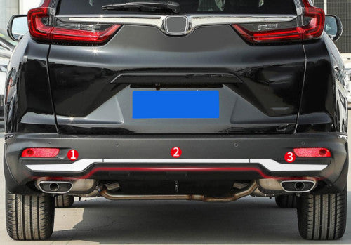 for Honda CR-V CRV 2020-2022 Steel Chrome Rear Bumper Protector Strip Guard 3Pcs