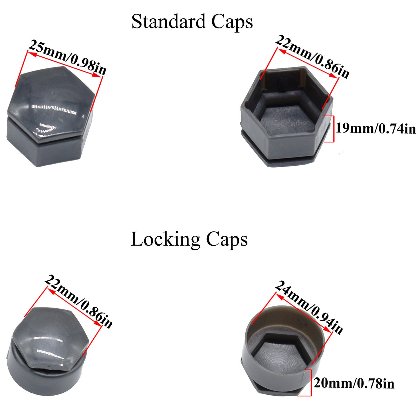 24 x For Insignia Car Grey Wheel Nut Cap Wheel Nut Caps with Puller 22mm DE Q