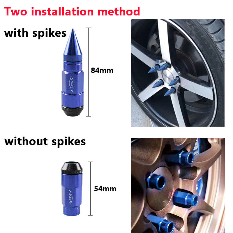 20Pcs Anti Theft Wheel Lug Nuts for M12x1.25/M12x1.5 Q
