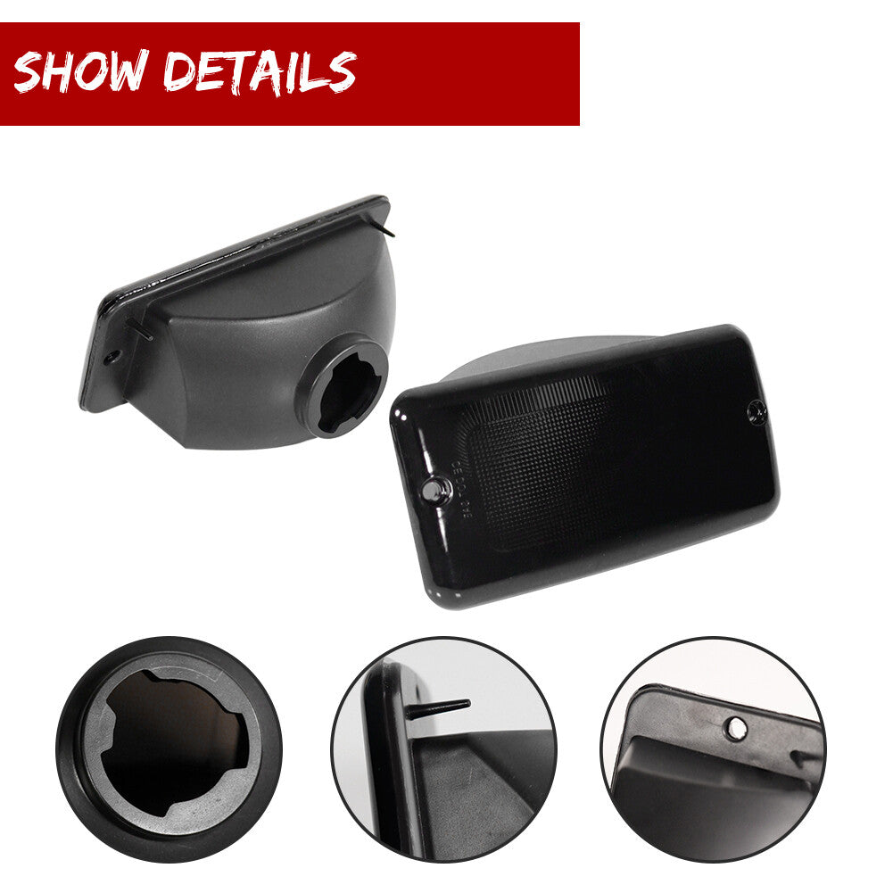 Smoked Front Left and Right Turn Signal Lenses for for Jeep 1997 - 2006 for Wrangler (TJ) - v