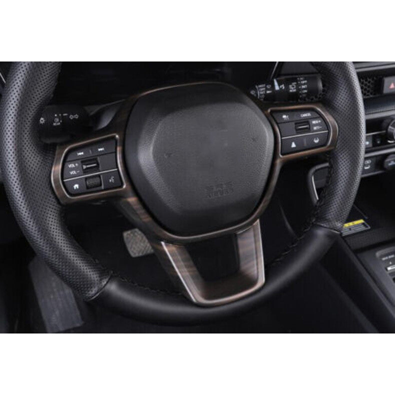 for Honda CR-V 2023-2024 Wood Grain Car Steering Wheel Frame Trim Decor Cover