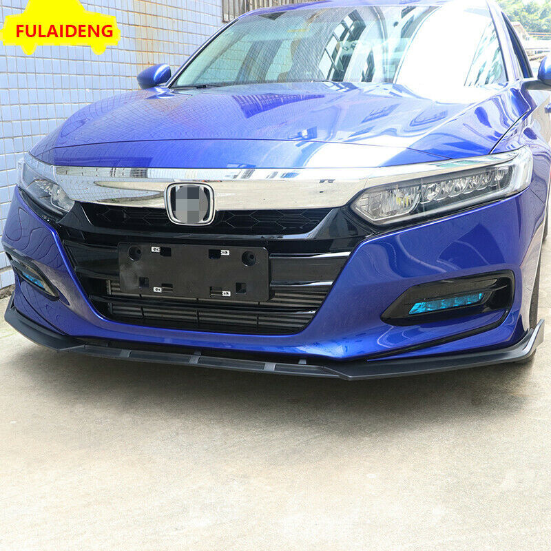 3P Black Front Bumper Lip Splitter Guard Cover Trim for Honda Accord 2018-2021