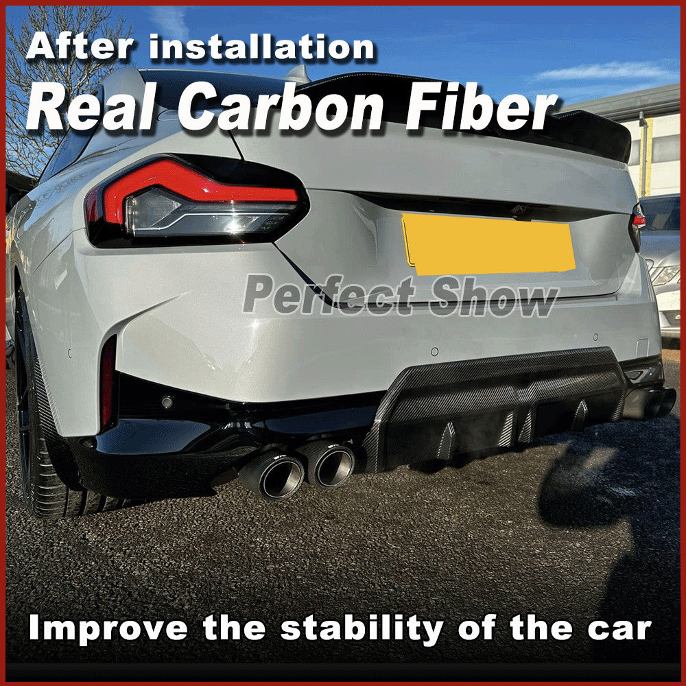 for BMW G42 220i 230i M235i 2022UP REAL CARBON Rear Bumper Diffuser Lip Spoiler