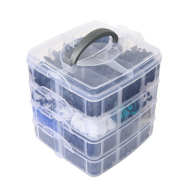 620-piece set of automotive body push-fix pin rivet decorative plastic clamp molding kit