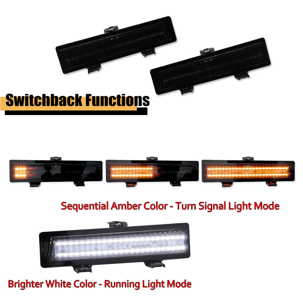 Smoke White DRL Sequential Amber LED Signal Light for 81-88 for Monte Carlo SS- v