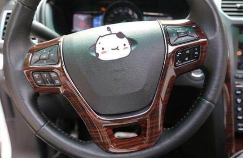 Wood Grain Style for Ford Explorer 16-2019 1PCS Cover Trim Steering Wheel Sheet