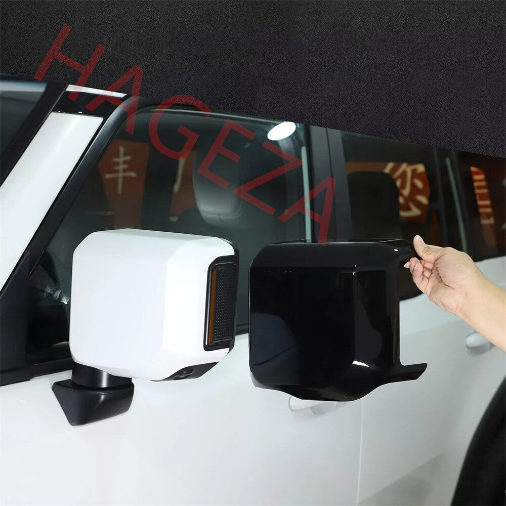 Gloss Black ABS Side Rearview Mirror Cap Cover For Toyot@ for Land Cruiser LC250 24+