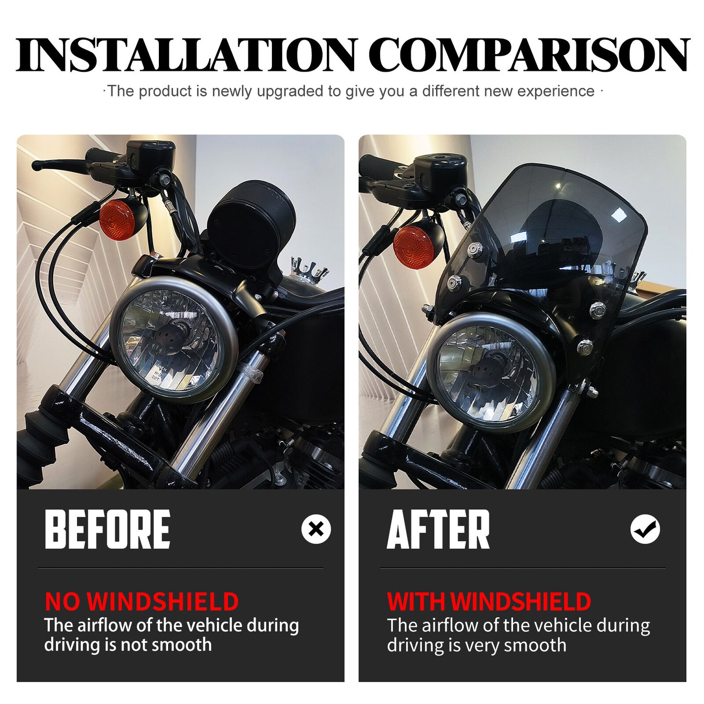 39mm Windshield Smoke Windscreen Fit for Harley Sportster XL 883 1200 2004-2022