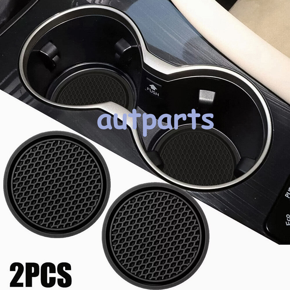 2x Car Cup Holder Anti Slip Insert Coasters Pad Mat Black Car Interior Accessori